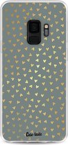 Casetastic Samsung Galaxy S9 Hoesje - Softcover Hoesje met Design - Golden Hearts Green Print