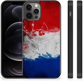 Mobiel TPU Hard Case Geschikt voor iPhone 12 Pro Max Telefoon Hoesje met Zwarte rand Nederlandse Vlag