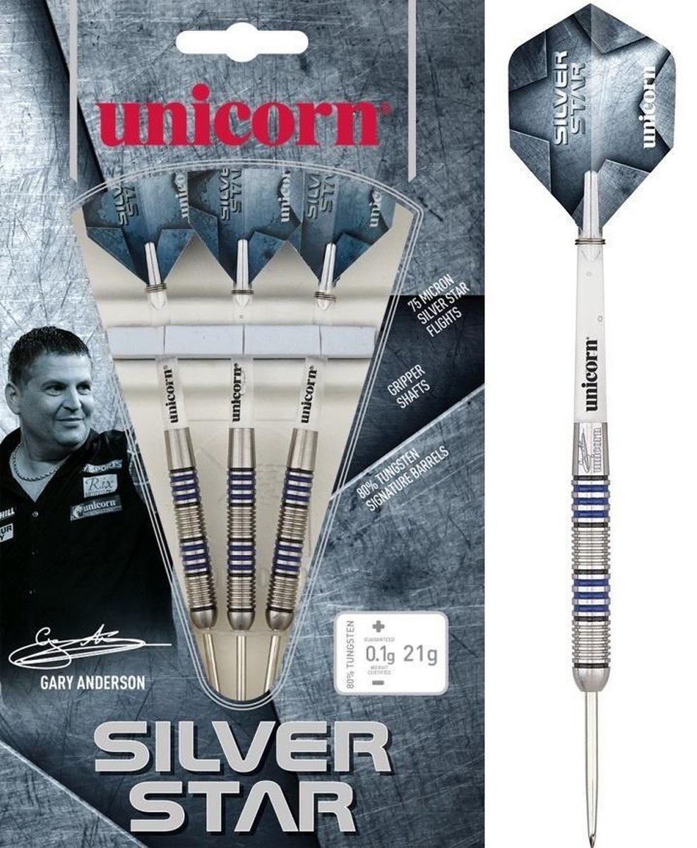 Unicorn Silverstar Gary Anderson P4 80% - Dartpijlen - 25 Gram