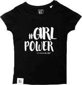 STUDIO BY BO® Kinder T-shirt Girl Power | 100% GOTS gecertificeerd biologisch katoen | Maat 7-8 jaar 122-128cm | Biokatoen | Tof verpakt!