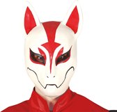 Fiestas Guirca Hoofdmasker Zorro Latex Rood/wit One-size