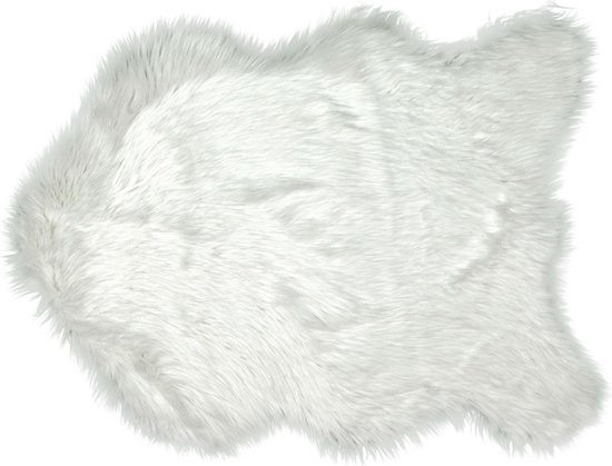 Floormat fake fur 60x90cm white