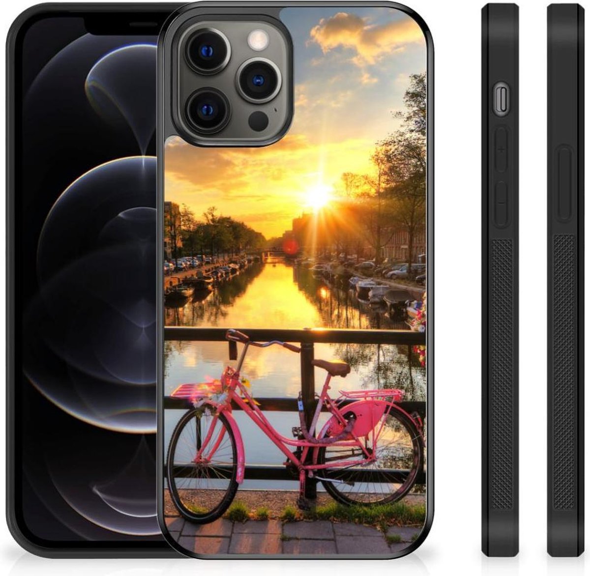 Back Cover voor iPhone 12 Pro Max Silicone Hoesje Amsterdamse Grachten
