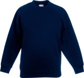 Fruit Of The Loom Childrens Unisex Set In Sleeve Sweatshirt (Donker Marine)