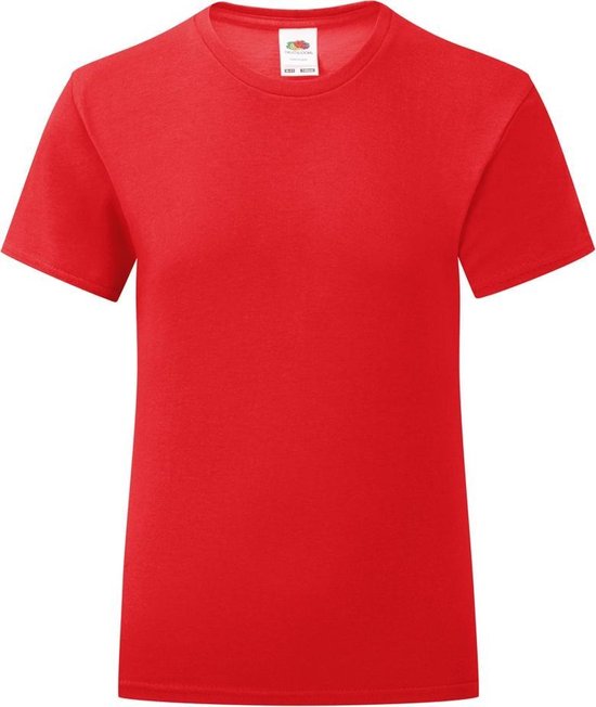 Fruit Of The Loom Meisjes Iconische T-Shirt (Rood)