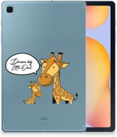 Tablet Hoes Samsung Galaxy Tab S6 Lite | Tab S6 Lite 2022 Back Cover Giraffe met transparant zijkanten