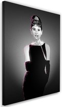 Schilderij Audrey Hepburn  2, Filmster , 2 maten, zwart wit , wanddecoratie