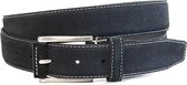 JV Belts - Zwarte suede riem 3.5 cm breed - Zwart - Sportief - Echt Suede leer - Taille: 105cm - Totale lengte riem: 120cm