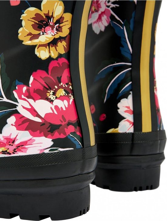 Zwart met bloemen hoge regenlaars van Joules 36 Zwart met bloemen hoge regenlaars van Joules 36