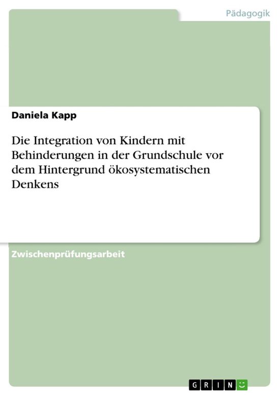 Die Integration von Kindern mit Behinderungen in der Grundsc ... - cover