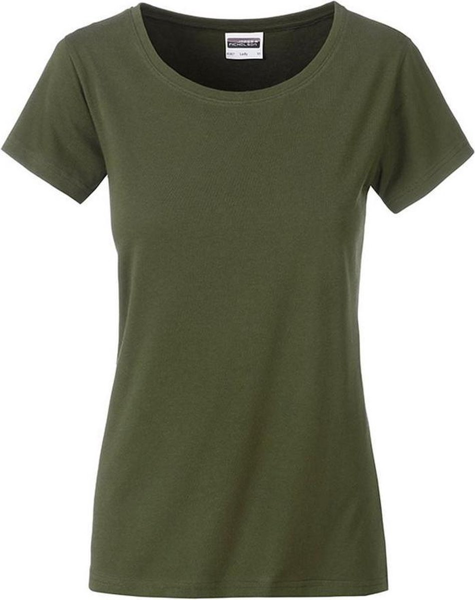 James and Nicholson Dames/dames Basic Organic Katoenen T-Shirt (Olijf)