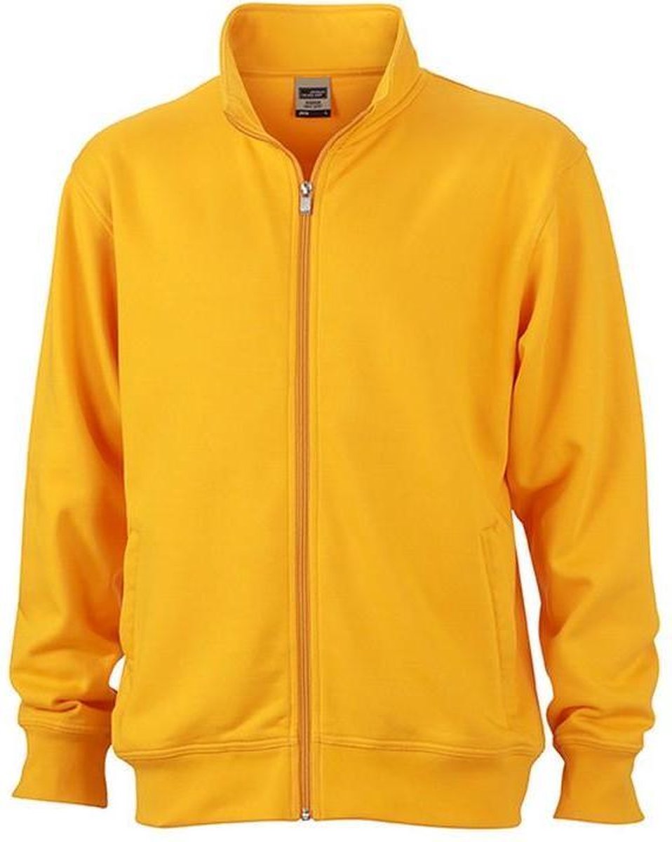 James and Nicholson Unisex Workwear Sweat Jacket Goudgeel