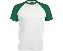 Kariban Herenshirt met korte mouwen Baseball T-Shirt (Wit/Bos)