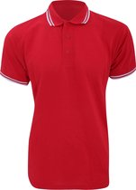 Kustom Kit Heren getipt Piqué Poloshirt met korte mouwen (Rood/Wit)