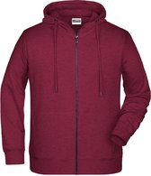 James and Nicholson Heren Basisrits Hoody (Bourgondië Melange)