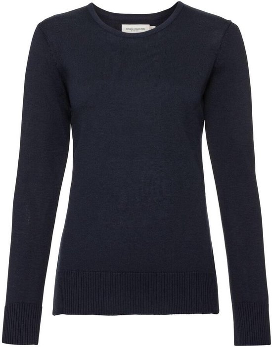 Sweatshirt tricoté à col rond pour femmes / femmes Russell Collection (Marine française)