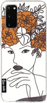 Casetastic Samsung Galaxy S20 4G/5G Hoesje - Softcover Hoesje met Design - Flower Girl Lines Print