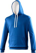 Awdis Varsity Hooded Sweatshirt / Hoodie (Koninklijk Blauw/Arctisch Wit)