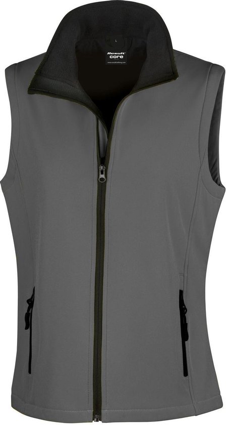 Result Kernvrouwen/dames Printklare Softshell-bodywarmer (Houtskool / Zwart)