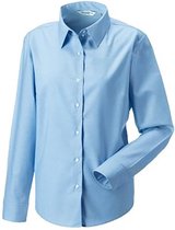 Russell Collectie Dames/Dames Lange Mouw Easy Care Oxford Shirt (Oxford Blauw)