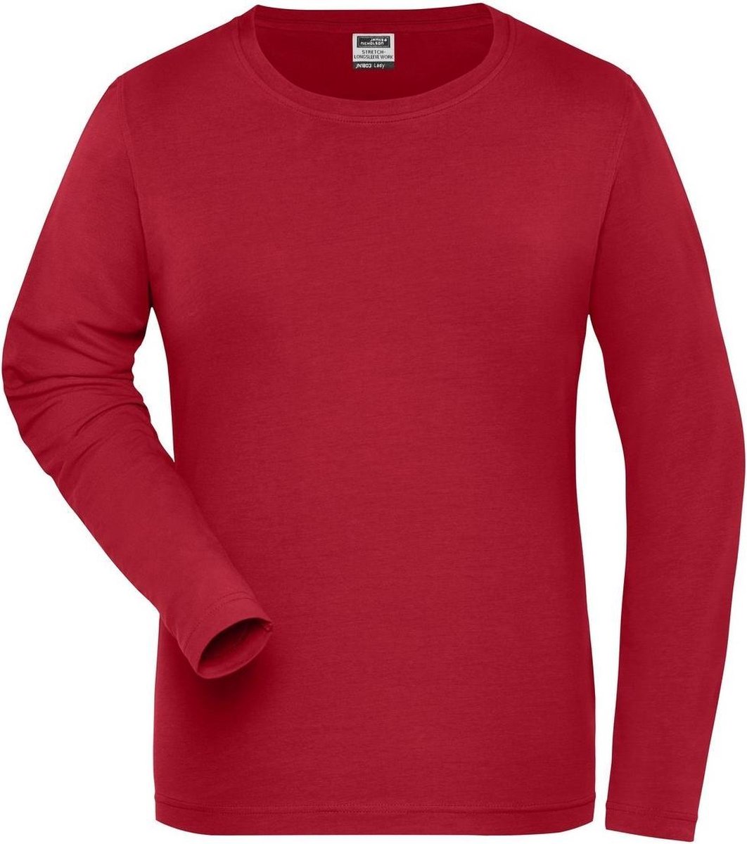 James and Nicholson Dames/dames Organic Cotton Sweater met lange mouwen Rood