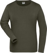 James and Nicholson Dames/dames Organic Cotton Sweater met lange mouwen (Olijf)