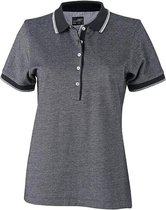 James and Nicholson Vrouwen/dames Polo Top (Zwart/Wit)