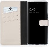 Samsung Galaxy S20 FE Hoesje Met Pasjeshouder - Selencia Echt Lederen Bookcase - Lichtgrijs