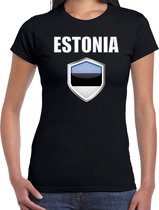 Estland landen t-shirt zwart dames - Estlandse landen shirt / kleding - EK / WK / Olympische spelen Estonia outfit 2XL