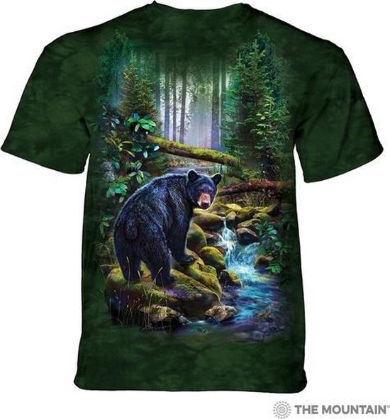 The Mountain Adult Unisex T-Shirt - Black Bear Forest