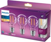 Philips energiezuinige LED Lamp Transparant - 40 W - E27 - warmwit licht - 3 stuks - Bespaar op energiekosten