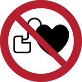 Pictogram bordje Verboden toegang voor mensen met een pacemaker | Ø 100 mm - verpakt per 2 stuks