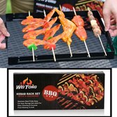 Decopatent® BBQ Grill Spiezen Houder voor 6 Spiezen - Barbeque Spies Houder - Grill - Kebab - Sate Pennen - Vleespennen - Spiezen