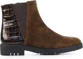 Gabor Vrouwen Suède Crocoprint Chelsea boots / Laarzen / Damesschoenen 56-581 - Bruin - maat 41