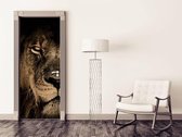 Sticky Decoration - Luxe Deursticker Leeuw sepia - Sepia - op maat voor jouw deur