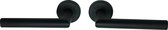 Wovar Deurklink zwart rozet met Cilinderplaatjes | Per set | Deurkruk