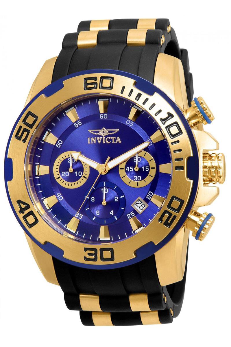 Invicta Pro Diver - SCUBA 22313 Heren Horloge - Waterdicht - Analoog - Quartz Uurwerk - Roestvrij Staal met blauwe Wijzerplaat - 50mm