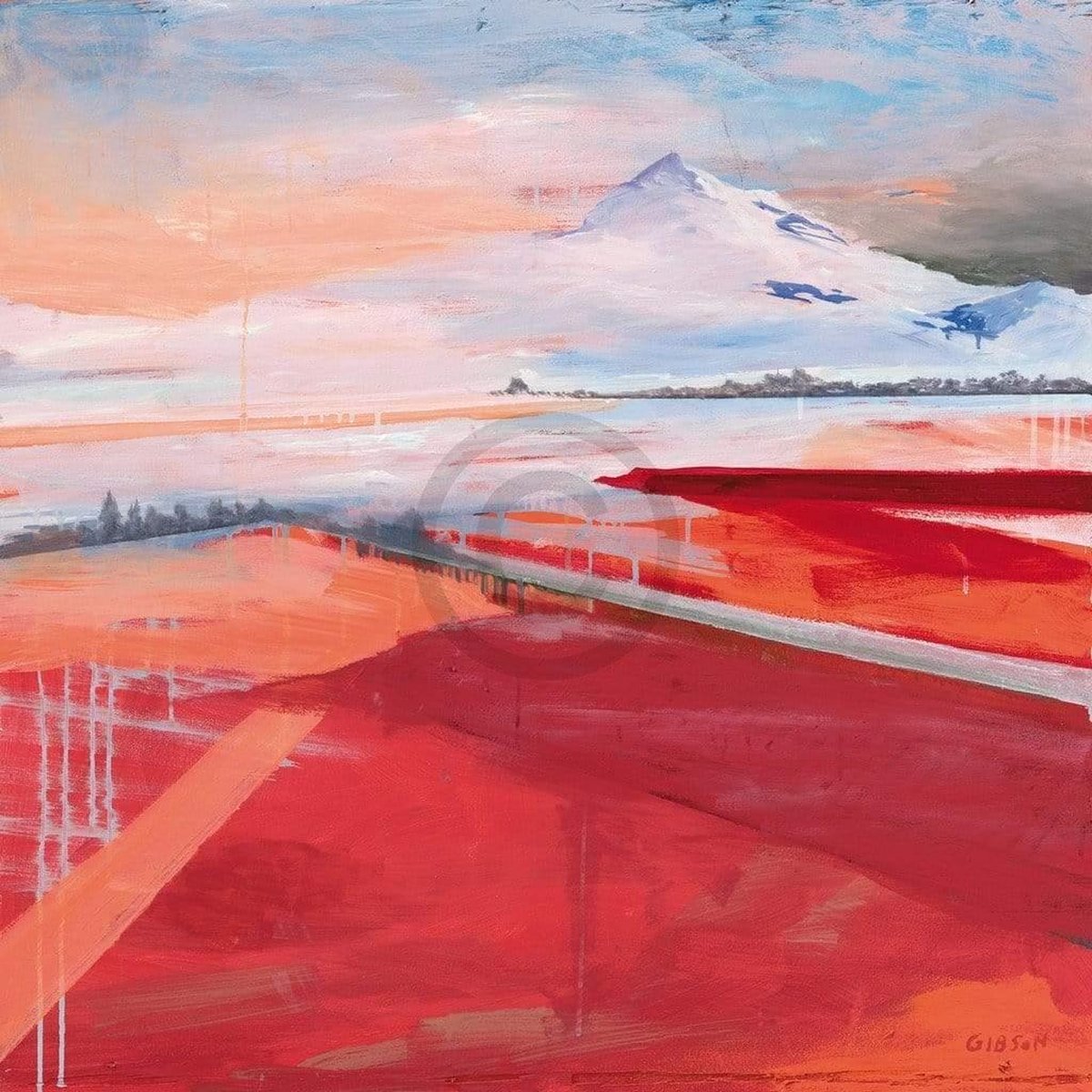 PGM Kunstdruk Stefan Gibson - Berg 98x98cm Divers