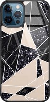 iPhone 12 Pro hoesje glass - Abstract painted | Apple iPhone 12 Pro  case | Hardcase backcover zwart