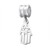 hamsa dangle bedel | hand van fatima | Zilverana | geschikt voor Biagi , Pandora , Trollbeads armband | 925 zilver