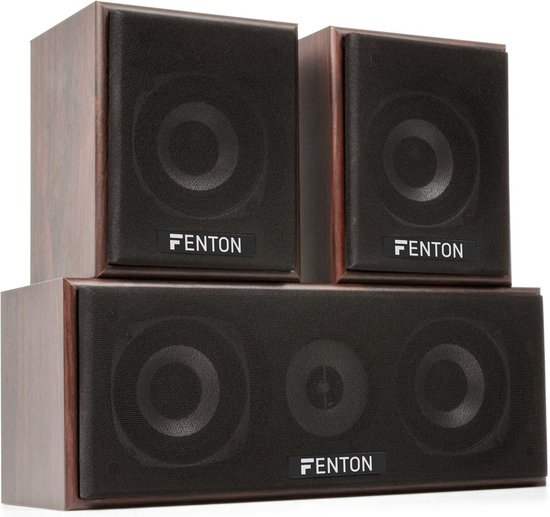 Surround set home cinema 5.0 - Fenton 1150 Watt - Complete set met 5 speakers - Walnoot