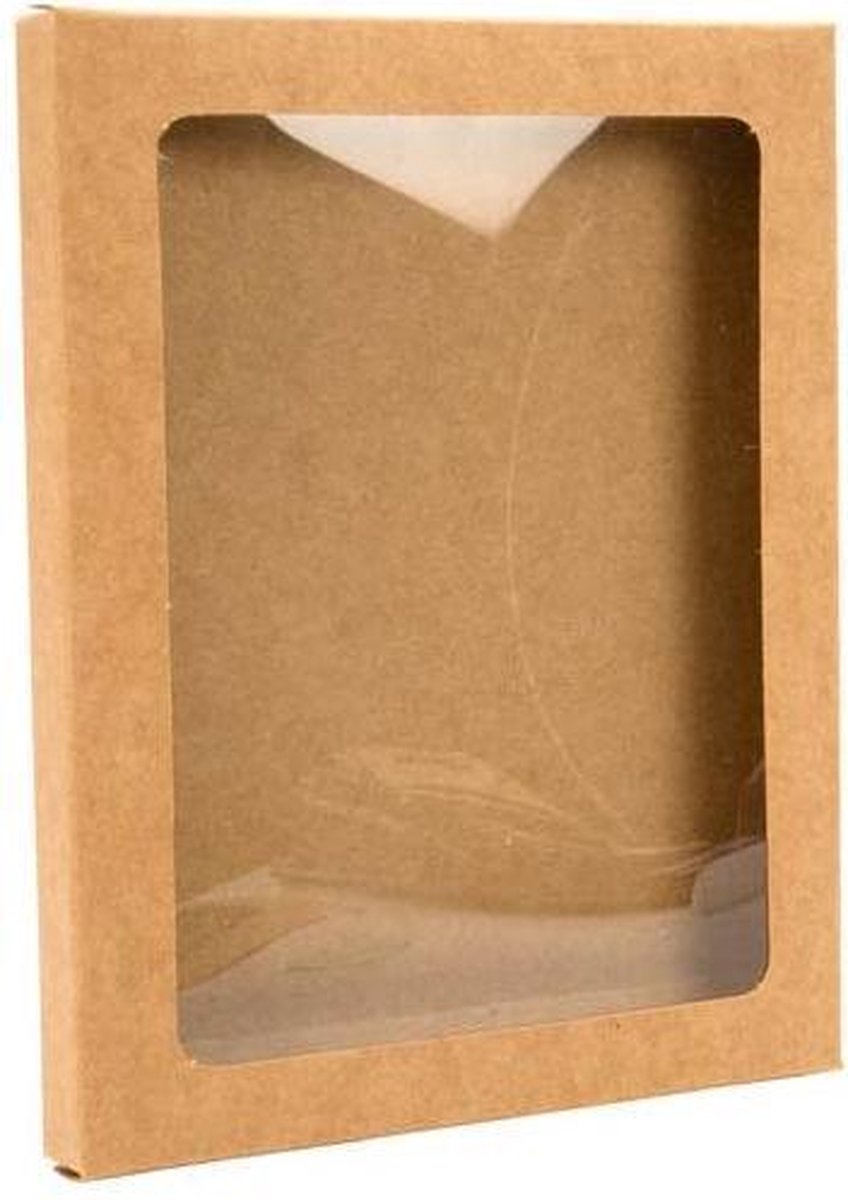 Kraft doosje met Venster 95x13x132mm - 25 st