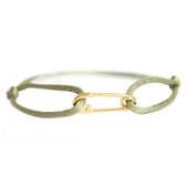 Safety pin bracelet gold olive