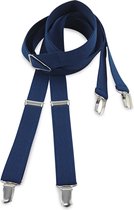 We Love Ties - Bretels - 100% made in NL, marineblauw smal