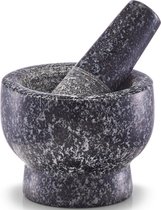 Mortier gris anthracite avec pilon en granit 9 cm - Zeller - Cuisine/ cuisine - Broyage d'herbes et d'épices - Fabrication de pâtes et pesto - Mortiers