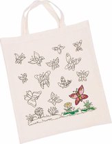 Set van 6x stuks inkleurbaar tasjes met vlinder motief 38 x 42 cm - Kinderverjaardag activiteiten