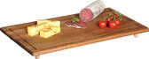 Acaciahouten snijplank/afdekplaat 28 x 50 cm kookplaat afdekken - Keukenbenodigdheden - Kookbenodigdheden - Snijplanken van hout - Kookplaat afdekker/afdekkers - Kookplaten snijplanken