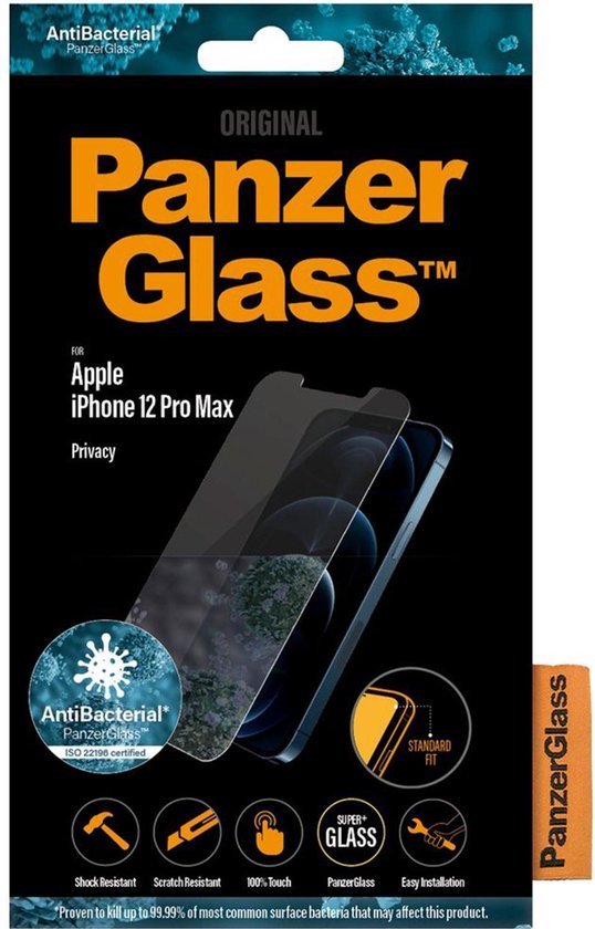 PanzerGlass Apple iPhone 12 Pro Max Privacy Glass Antibacterieel