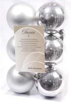 Decoris kerstballen – 6 stuks – kunststof - 8cm