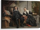 Canvas  - Oude Meesters - A. Casteleyn en echtgenote M. van Bancken, Jan de Bray - 100x75cm Foto op Canvas Schilderij (Wanddecoratie op Canvas)